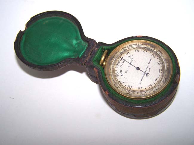 A 19th century cased pocket Barometer, Prismatic Compass and Thermometer circa 1865